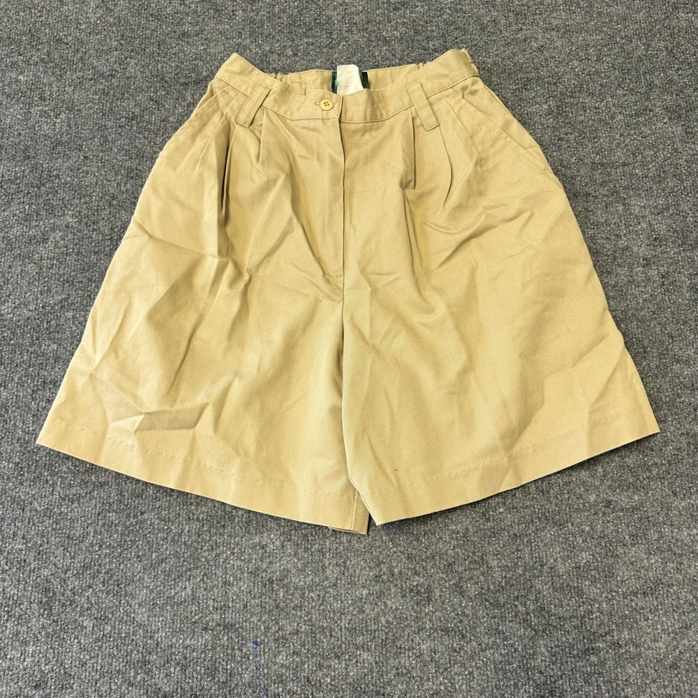Hickory Shorts Womens Size 8 Beige Pleated High Waist Casual Cotton Made in USA